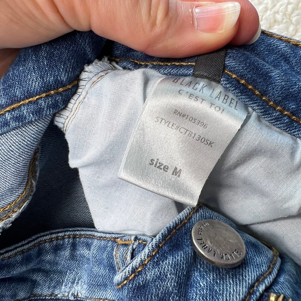 Sable Blue Patchwork Denim Skirt Medium - image 4